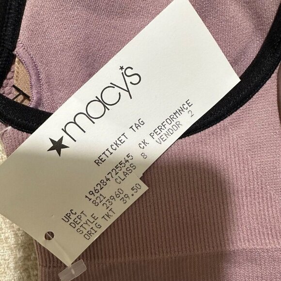 Calvin Klein Womens Size XS Mauve Racerback Wireless Sports Bra NWT - Picture 5 of 5